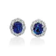 10.07ct White Gold Blue Sapphire Earrings 